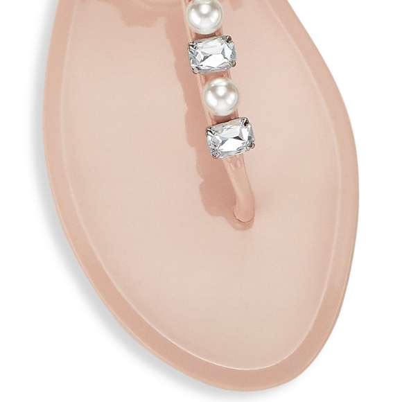 New Stuart Weitzman Goldie Jelly Crystal and Pearls Sandal - Picture 5 of 8